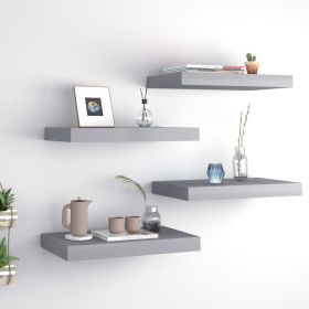 Floating Wall Shelves 4 pcs Gray 15.7"x9.1"x1.5" MDF