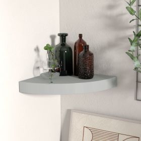 Floating Corner Shelf Gray 9.8"x9.8"x1.5" MDF