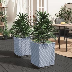 Planters 2 pcs Light Gray 11.8"x11.8"x14.6" Polypropylene