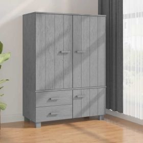 Wardrobe HAMAR Dark Gray 39"x17.7"x53.9" Solid Wood Pine