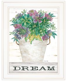 "Dream Succulents" by Cindy Jacobs, Ready to Hang Framed Print, White Frame