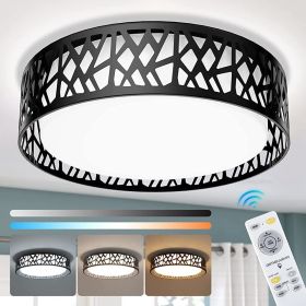 18.5 Inch 35W Dimmable LED Ceiling Light with Remote Control; Timing; 3 Colors Changeable Light