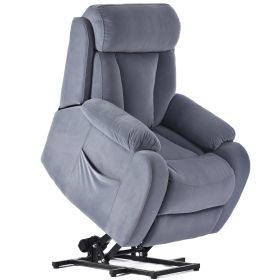 Lift Chair Recliner for Elderly Power Remote Control Recliner Sofa Relax Soft Chair Anti-skid Australia Cashmere Fabric Furniture Living Room Dusty Bl