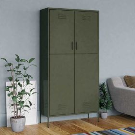 Wardrobe Olive Green 35.4"x19.7"x70.9" Steel