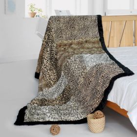 Onitiva - [Enthusiasm] Animal Style Patchwork Throw Blanket (61 by 86.6 inches)