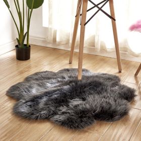 Fluffy 6cm Plush Carpet Fuzzy Wool Floor Mat Multicolor Flowers Clouds Soft Living Room Bedroom Aldult Child Kids Fashion Lovely (Color: dark grey, size: 90*90cm)