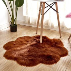 Fluffy 6cm Plush Carpet Fuzzy Wool Floor Mat Multicolor Flowers Clouds Soft Living Room Bedroom Aldult Child Kids Fashion Lovely (Color: coffee color, size: 90*90cm)