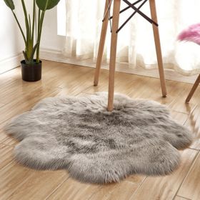 Fluffy 6cm Plush Carpet Fuzzy Wool Floor Mat Multicolor Flowers Clouds Soft Living Room Bedroom Aldult Child Kids Fashion Lovely (Color: light grey, size: 90*90cm)