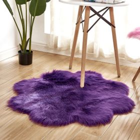 Fluffy 6cm Plush Carpet Fuzzy Wool Floor Mat Multicolor Flowers Clouds Soft Living Room Bedroom Aldult Child Kids Fashion Lovely (Color: Purple, size: 90*90cm)