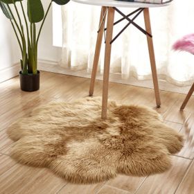 Fluffy 6cm Plush Carpet Fuzzy Wool Floor Mat Multicolor Flowers Clouds Soft Living Room Bedroom Aldult Child Kids Fashion Lovely (Color: Brown, size: 90*90cm)