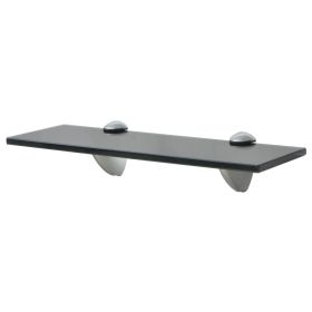 Floating Shelf Glass 11.8"x7.9" 0.3" (Color: Black)