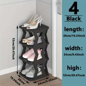 Compact Shoe Rack Optimize Indoor Storage Effortlessly (size: [Black single row] 4 floors)