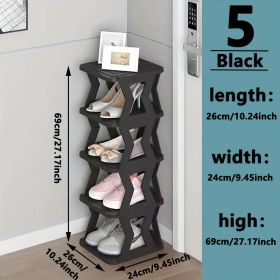 Compact Shoe Rack Optimize Indoor Storage Effortlessly (size: [Black single row] 5 floors)