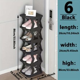 Compact Shoe Rack Optimize Indoor Storage Effortlessly (size: [Black single row] 6 floors)