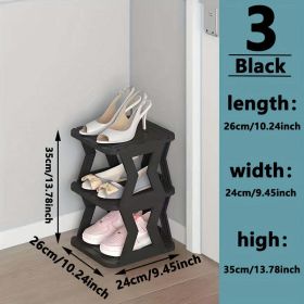 Compact Shoe Rack Optimize Indoor Storage Effortlessly (size: [Black single row] 3 layers)