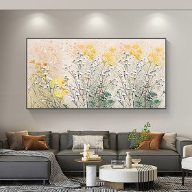 Handmade Oil Painting Abstract Daisy Flower Landscape Oil Painting On Canvas Large Original Modern Floral Textured Acrylic Painting Living Room Wall A (Style: 01, size: 100x150)