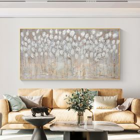 Hand Oil Pianting Large Full Blooming Tower Tree Hand Painted Oil Painting on Canvas Abstract Yellow Tree Landscape Modern Living Room Wall Art Luxuri (Style: 04, size: 60X90cm)