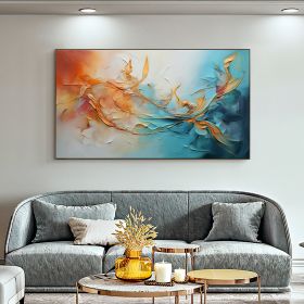 Hand Painted Oil Painting Original Framed Colorful Oil Painting On Canvas Large Wall Art Abstract Flowers Painting Custom Painting Living room Wall Ar (Style: 01, size: 90X120cm)