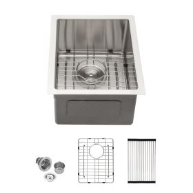 Lordear 32 Inch Undermount Kitchen Sink Single Bowl 16 Gauge Stainless Steel Sink (size: 14)