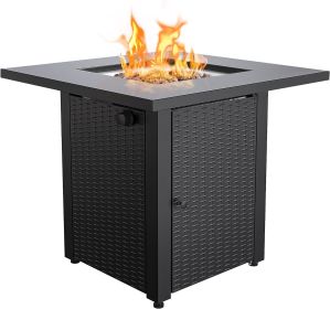 LEGACY HEATING Propane Fire Pit Table, 50,000 BTU Square Fire Table, Fire Pit Propane for Outside Patio (Material: Metal, Color: Black)