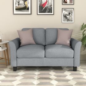 Living Room Furniture Love Seat Sofa Double Seat Sofa (Loveseat Chair) (Color: Gray)